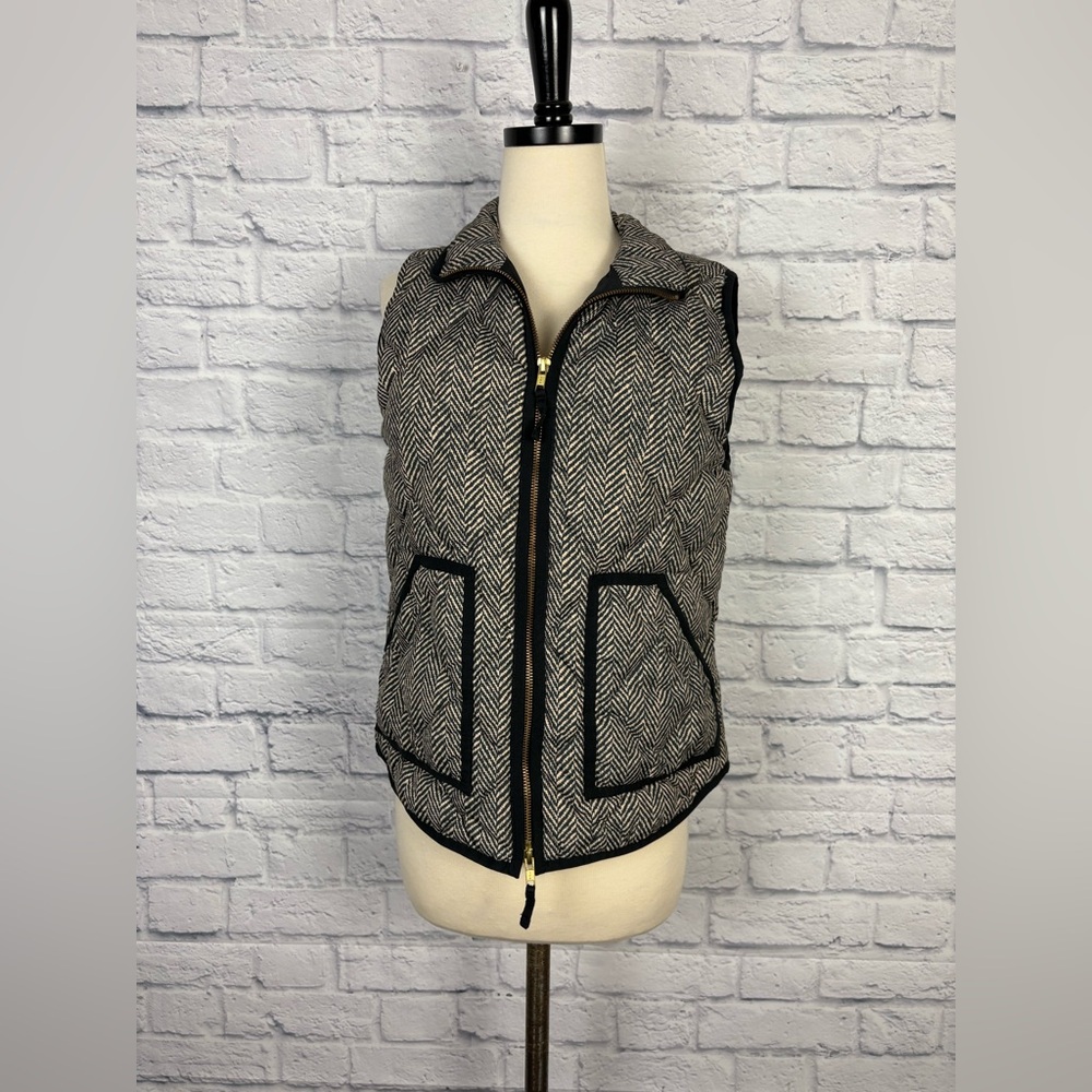 J.Crew Herringbone Down Puffer Vest size S - Picture 3 of 8